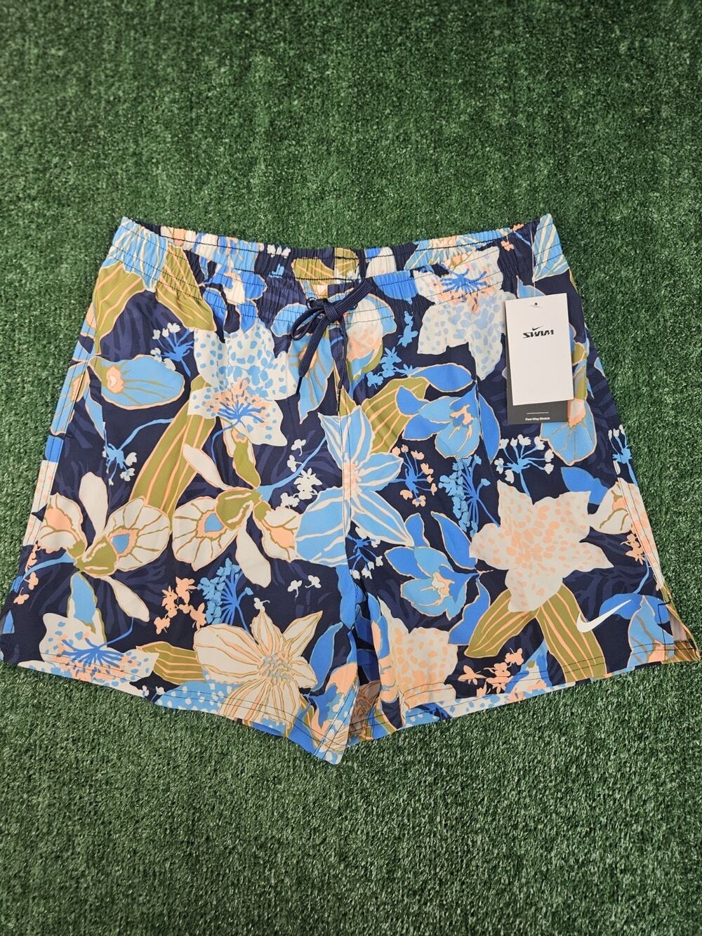 Nike Swim Lined Volley Flower Floral Shorts NESSG549-440 - NWT - Size XL